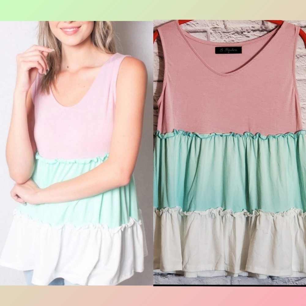 ⬇️🥳💟Ruffle Tiered Tank Top